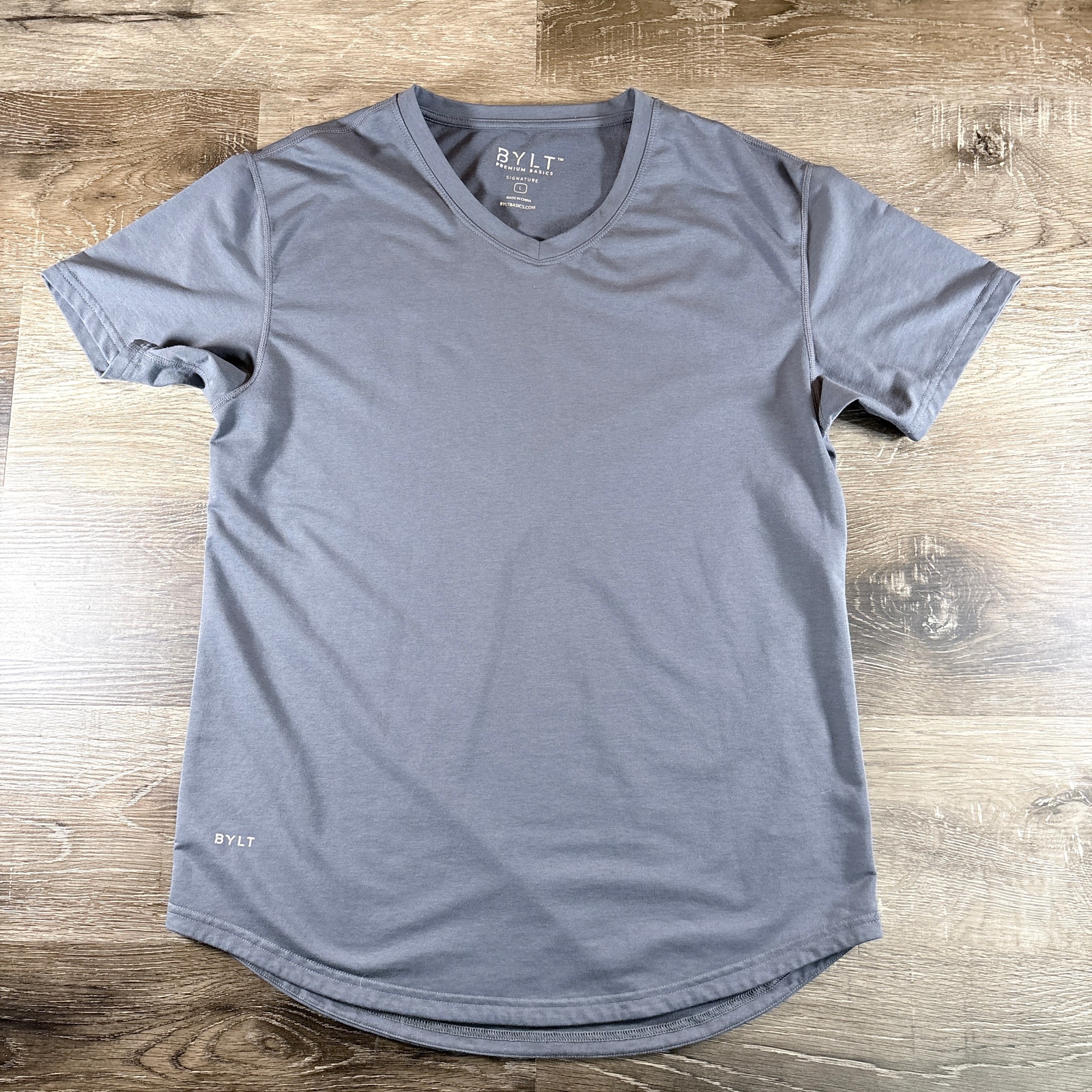 Bylt Premium Basics Signature Gray V-Neck T-Shirt Size L — image 2 of 7